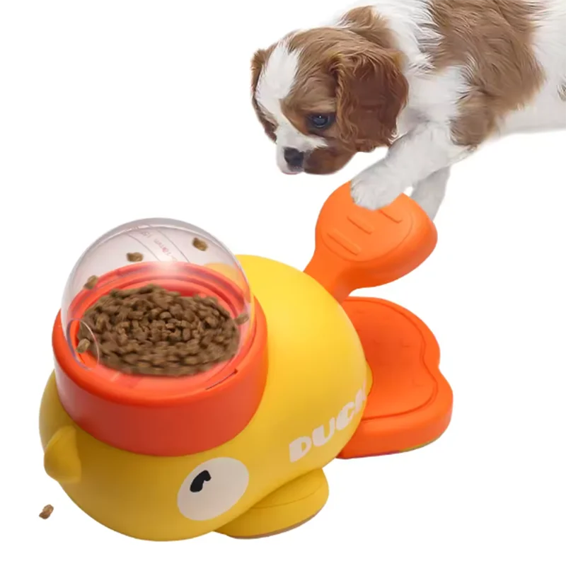 Yellow Duck Interactive Feeder - Anti-Treat Feeder Puzzle for Pets