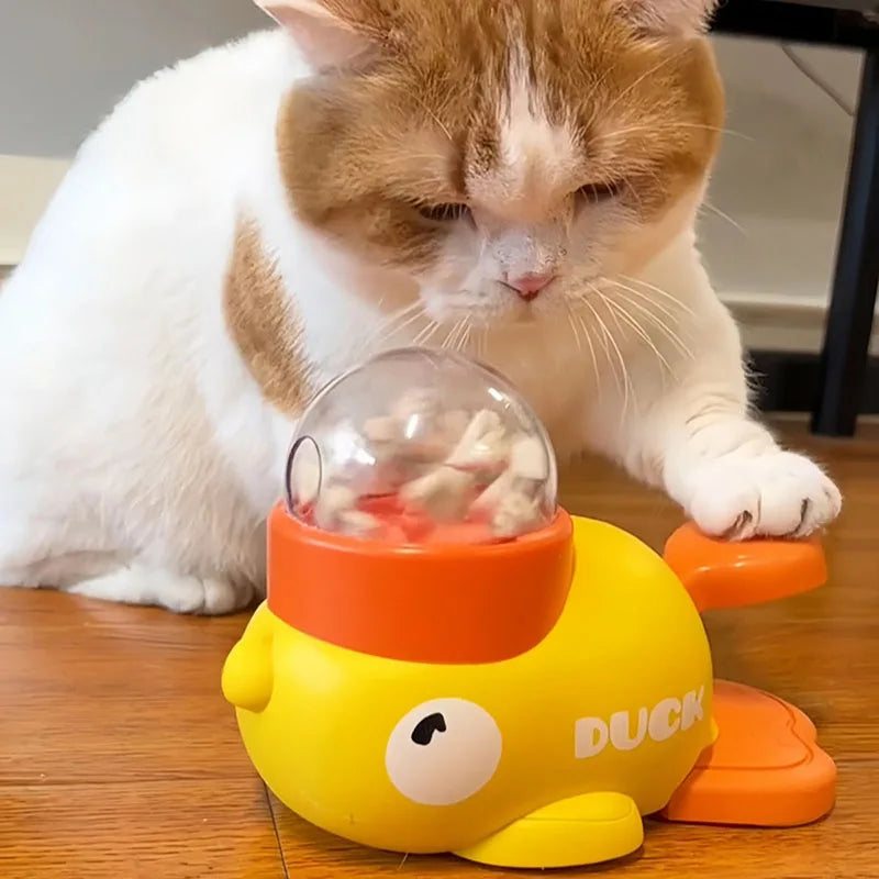 Yellow Duck Interactive Feeder - Anti-Treat Feeder Puzzle for Pets
