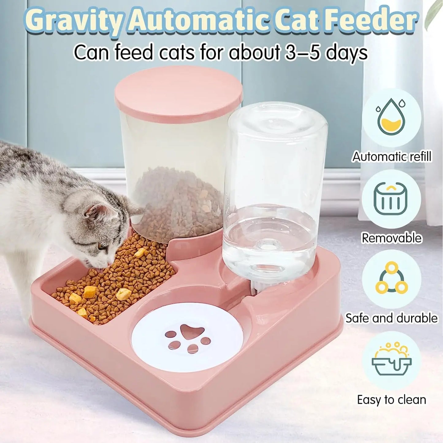 2-in-1 Automatic Feeder for Cats and Dogs