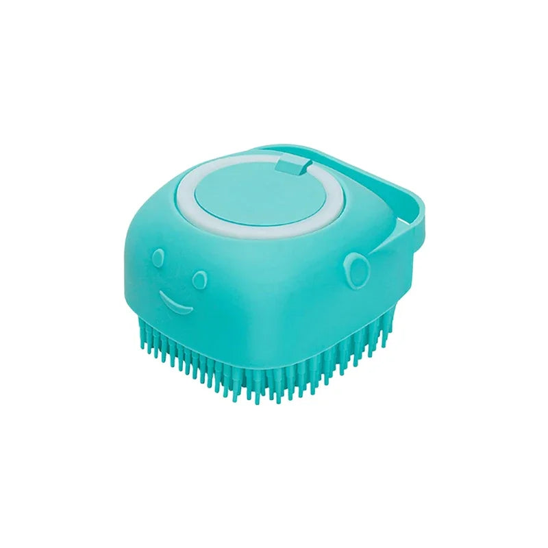 Escova de Banho em Silicone para Pets - Massageador e Aplicador de Shampoo