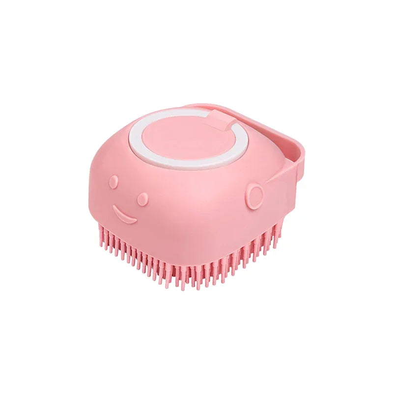 Escova de Banho em Silicone para Pets - Massageador e Aplicador de Shampoo