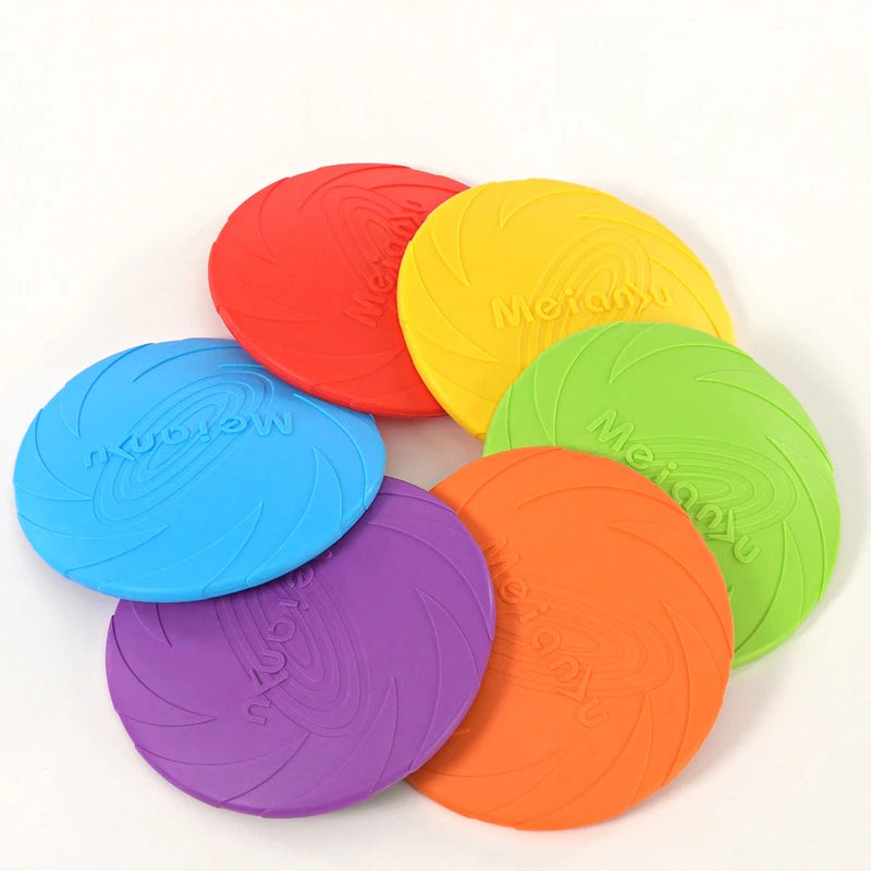 Silicone Flying Disc for Dogs - Bite-Resistant Multicolor Interactive Toy