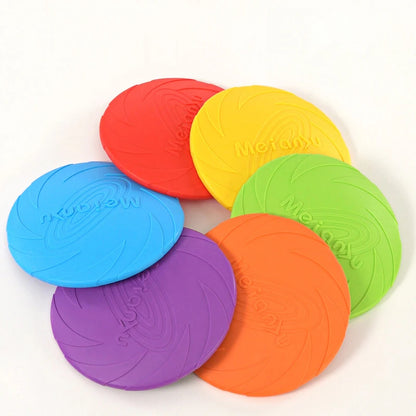Silicone Flying Disc for Dogs - Bite-Resistant Multicolor Interactive Toy