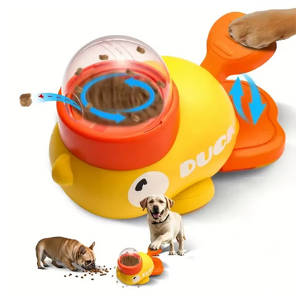 Yellow Duck Interactive Feeder - Anti-Gulping Puzzle Feeder for Pets