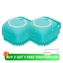 Escova de Banho em Silicone para Pets - Massageador e Aplicador de Shampoo