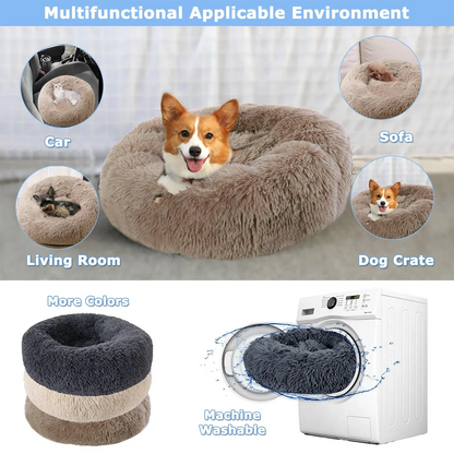 Premium Ultra Soft Donut Bed for Cats and Dogs with Calming Effect