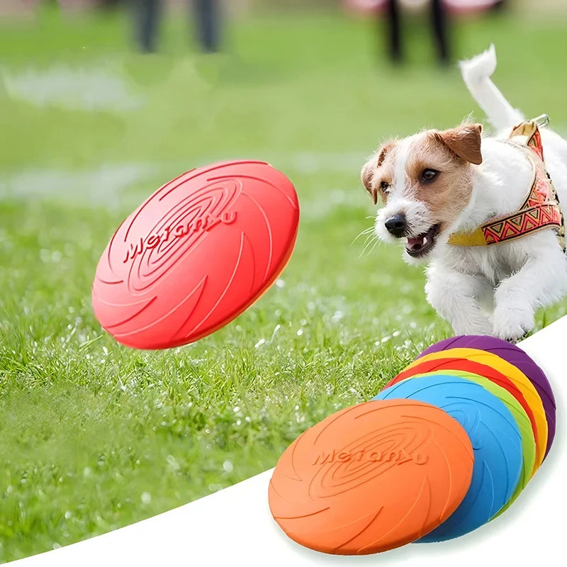 Silicone Flying Disc for Dogs - Bite-Resistant Multicolor Interactive Toy
