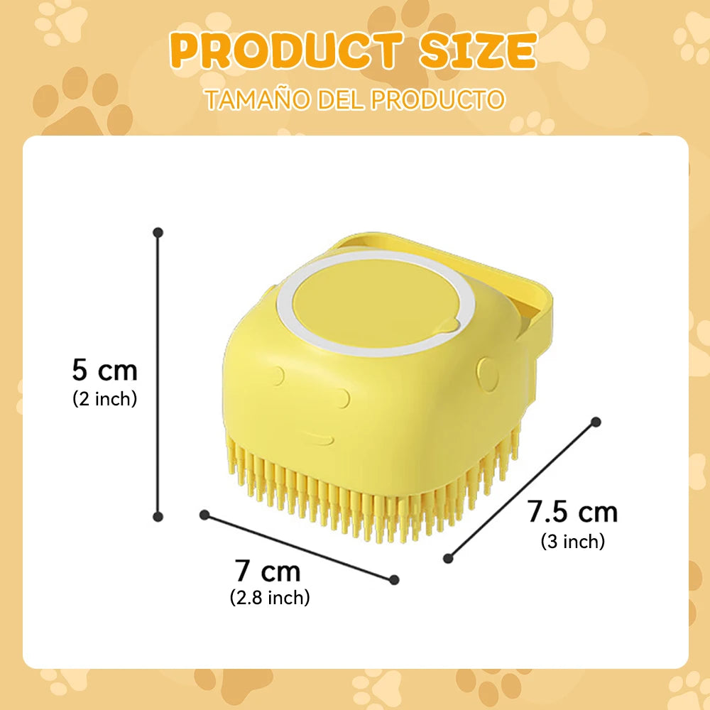 Escova de Banho em Silicone para Pets - Massageador e Aplicador de Shampoo