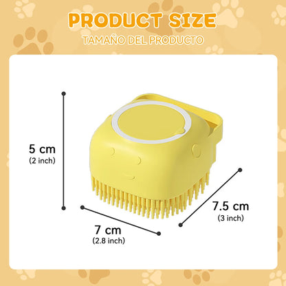 Escova de Banho em Silicone para Pets - Massageador e Aplicador de Shampoo