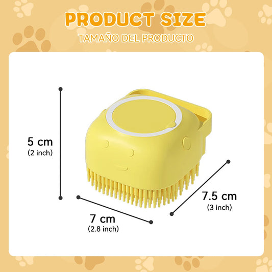 Escova de Banho em Silicone para Pets - Massageador e Aplicador de Shampoo