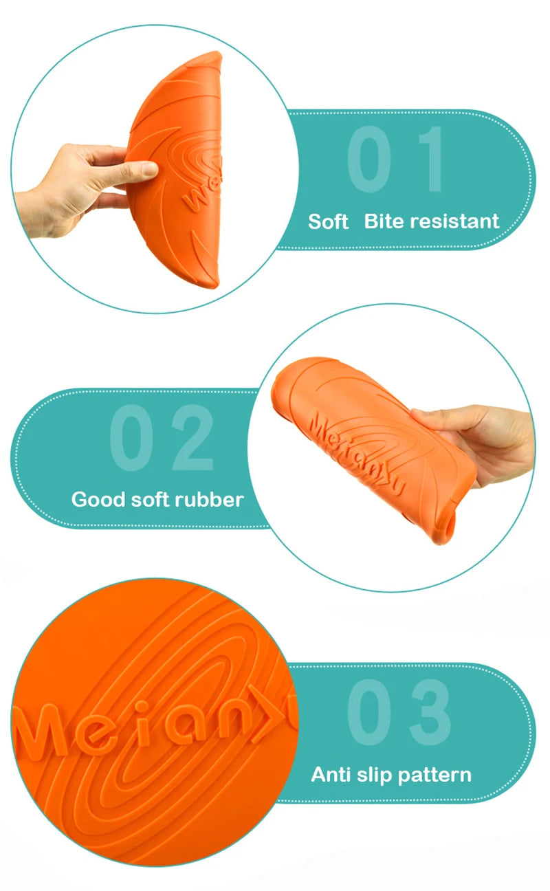 Silicone Flying Disc for Dogs - Bite-Resistant Multicolor Interactive Toy