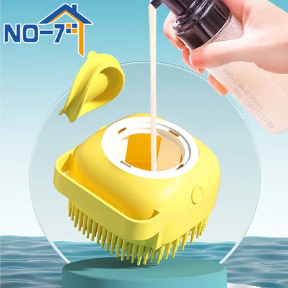 Silicone Pet Bath Brush - Massager and Shampoo Dispenser